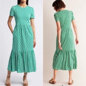 Boden Emma Tiered Jersey Midi Dress 10P
